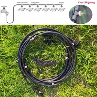 black outdoor misting cooling system kit for garden patio watering irrigation fog misting spray lines 6 m 18 m system