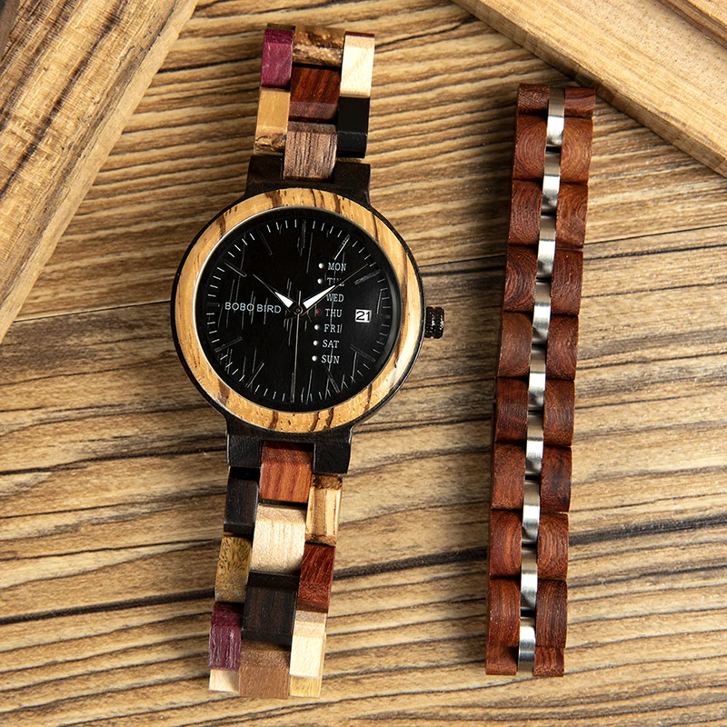 BOBO BIRD reloj hombre деревянный браслет из натурального дерева мужские часы ручной работы Авто Дата Цвет кварцевые наручные часы отличные подарки