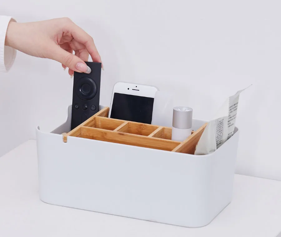 Xiaomi Mijia бамбуковая волоконная коробка для хранения канцтоваров контейнер