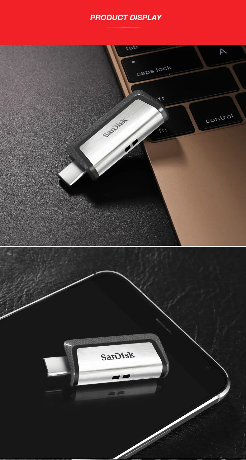 Sandisk USB 3,1 флеш-накопитель ультра двойной накопитель usb type-C 32 Гб 64 Гб 128 Гб OTG флэш-накопитель для смартфона 16 Гб флешка