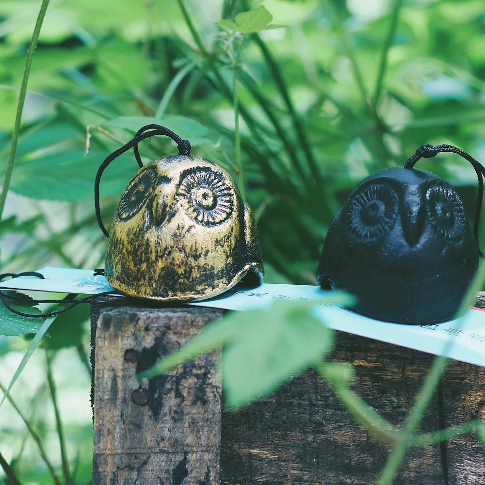 Секретная кукла Wind Chime Сова чугунная черная/бронзовая Windchime бумажная ветроуловитель