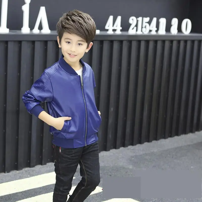 Детская одежда кожаная куртка для маленьких мальчиков осенне зимние модные