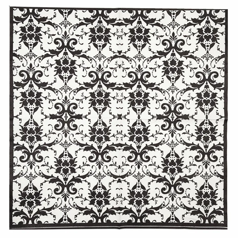 Винтажные бумажные салфетки с принтом черные белые серые милые любовь сердце