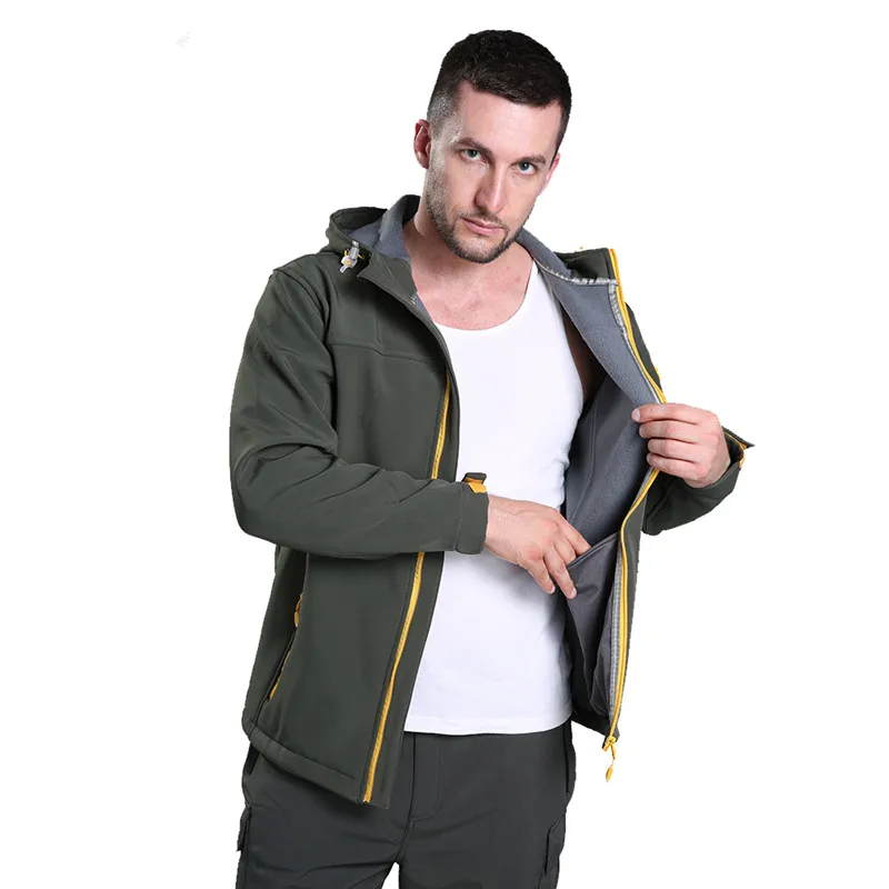 Уличная мужская осенне-зимняя дышащая спортивная мягкая куртка с капюшоном на