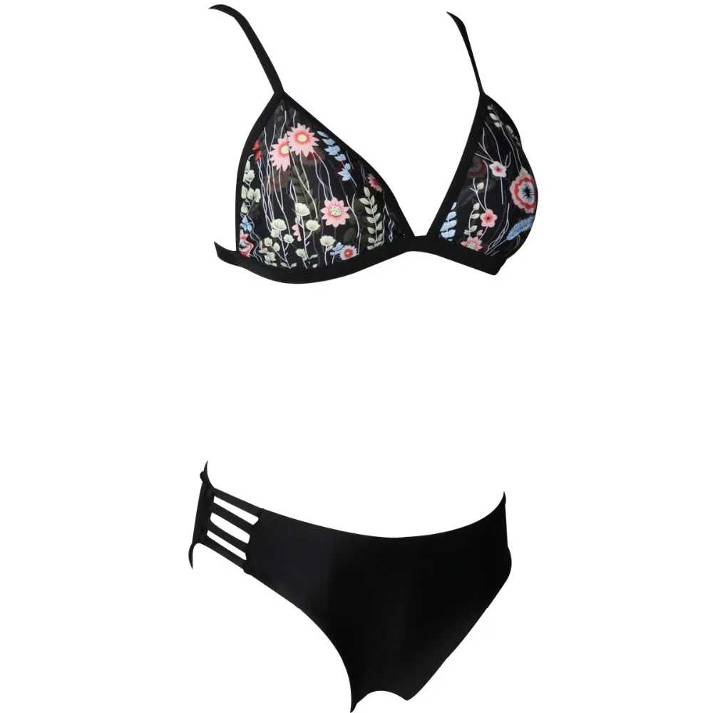 Бикини с высокой талией Женский сексуальный купальник однотонный танкини пуш ап