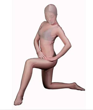 Розовые прозрачные шелковые колготки унисекс Фетиш зентай костюмы|fetish zentai|zentai suit