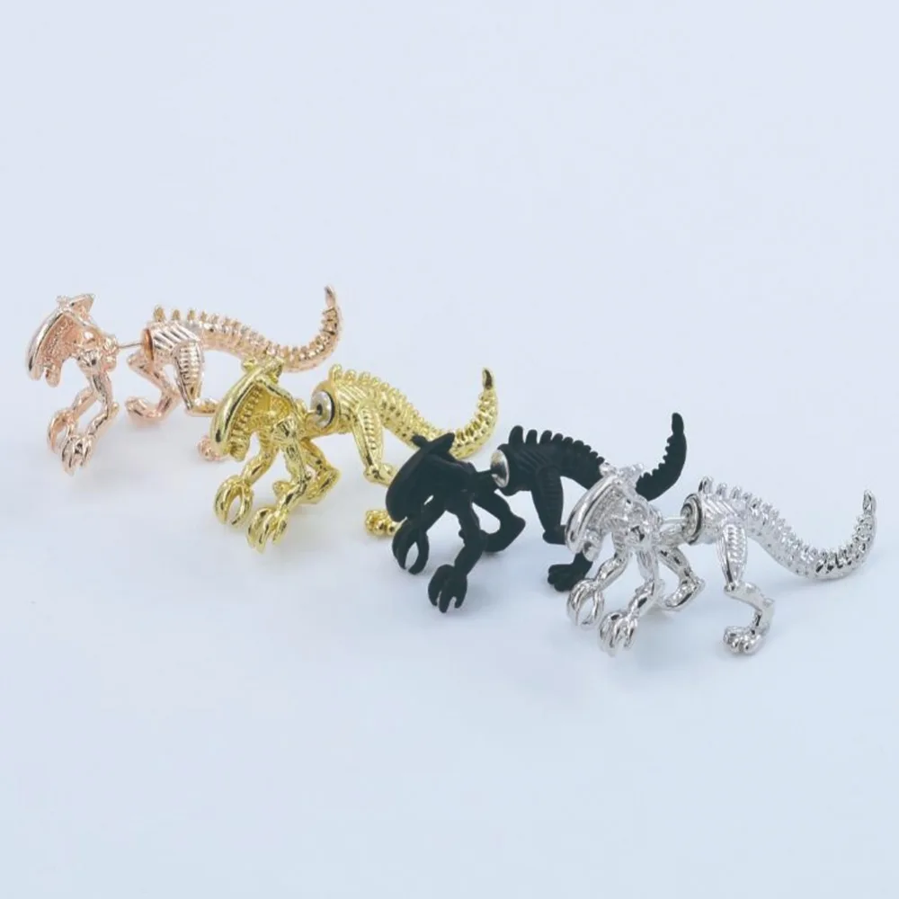 1 Pcs Cool Punk Style Rock Temptation Alloy Dinosaur Dragon Ear Cuff Wrap Earrings Piercing #289832 | Украшения и аксессуары