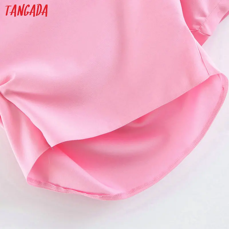 Tangada розовый топ летний топ плиссированная футболка плиссированный топ в складку плиссе дизайнерский топ SL270