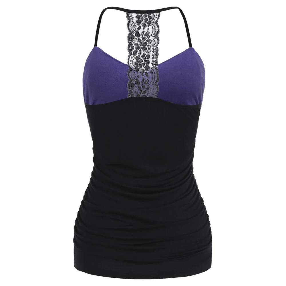 ROSEGAL Hit Color Open Back Slip Топ Лето Новый V-образным Вырезом Без Рукавов Женские