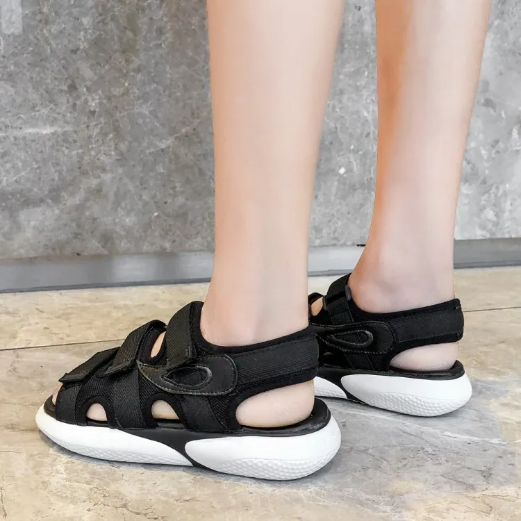 Сандалии женские на плоской подошве босоножки танкетке обувь толстой большой