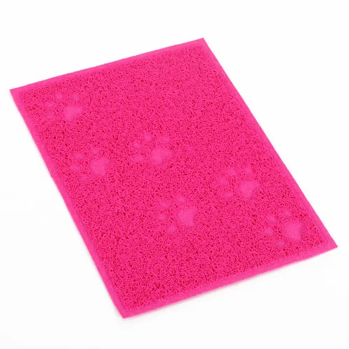 Pink Hoopet коврик для кошачьего туалета складной коврик для чистки кошачьих ног потертые чистые принадлежности Красочные противоскользящие собаки щенок милый ПВХ-подложка - Цвет: Pink