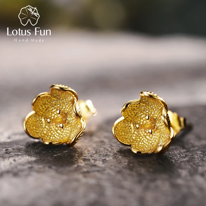 Lotus Fun Реальные Стерлингового Серебра 925 Природных Творческий Ручной Изящных
