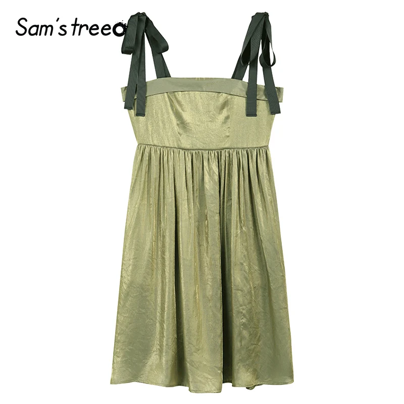 Army Green Samstree армейское зеленое одноцветное милитари Ranger блестящее женское вечернее платье летнее элегантное платье с вырезом "лодочка" сексуальные офисные женские платья - Цвет: Army Green