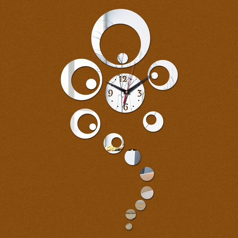 hot acrylic wall clocks 3d beautiful art modern design mirror clock sale sticker promotion decor | Дом и сад