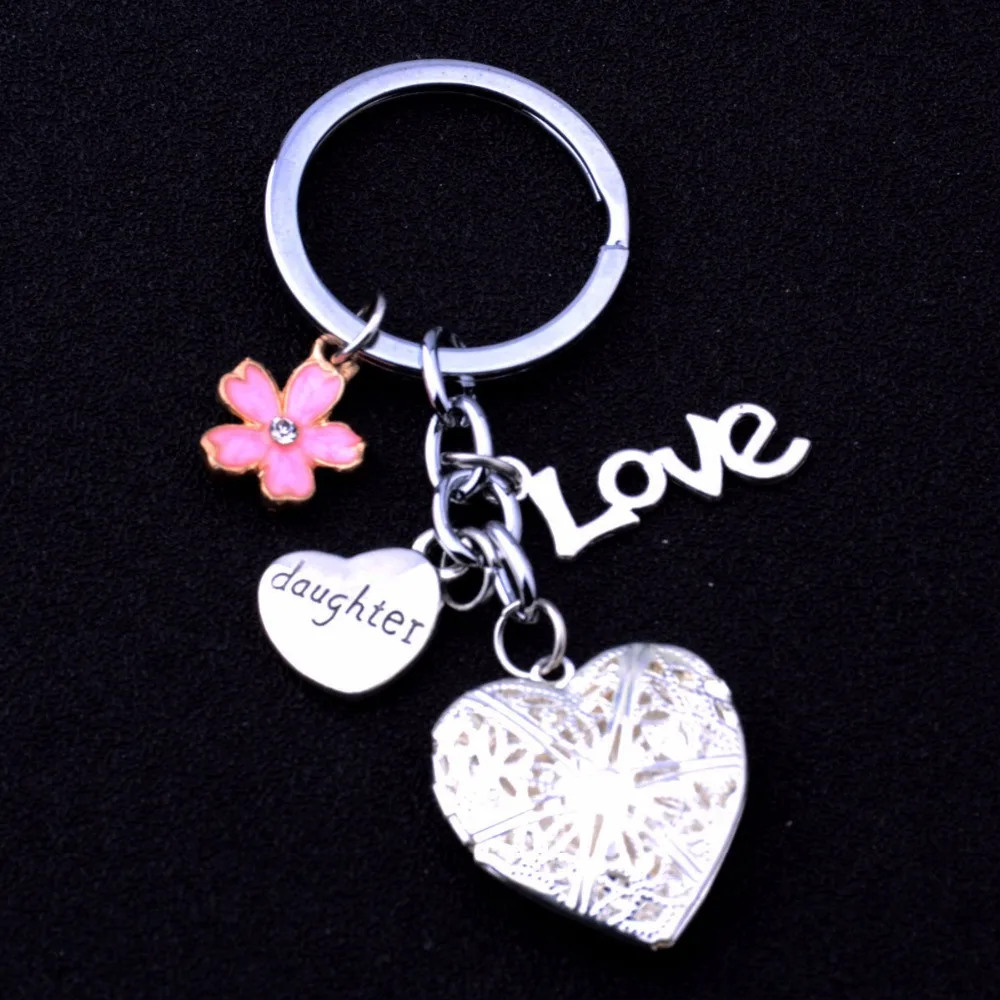 Брелок для ключей детей подвеска с изображением семьи матери папы сына цветов