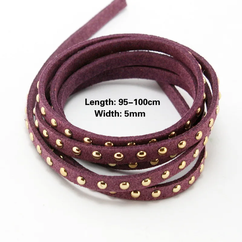 Dark Purple Новое поступление 5 мм шнуры из искусственной замши золотой шнур для самостоятельного изготовления ювелирных изделий Браслеты ожерелье платье аксессуары - Цвет: Dark Purple