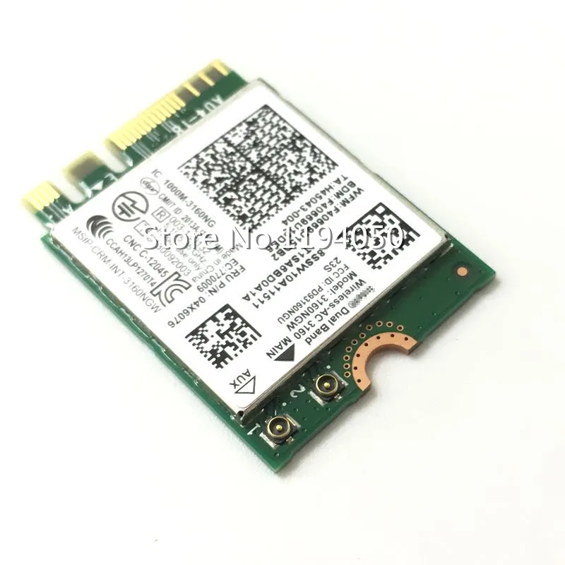 Двухдиапазонная Беспроводная AC 3160 802.11a/b/g/n/ac + BT 4 0 WiFi карта для Lenov o Y40 Y50 E10 30 Y70 FRU