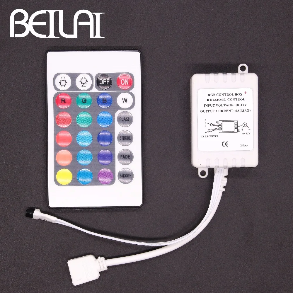 DC 12V 6A 24 клавиши ИК пульт дистанционного управления RGB светодиодный диммер для SMD