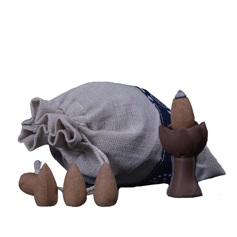 45/10pcscloth Мешок Пуля индийский Ладан конусов 21 аромат дыма башня обратного