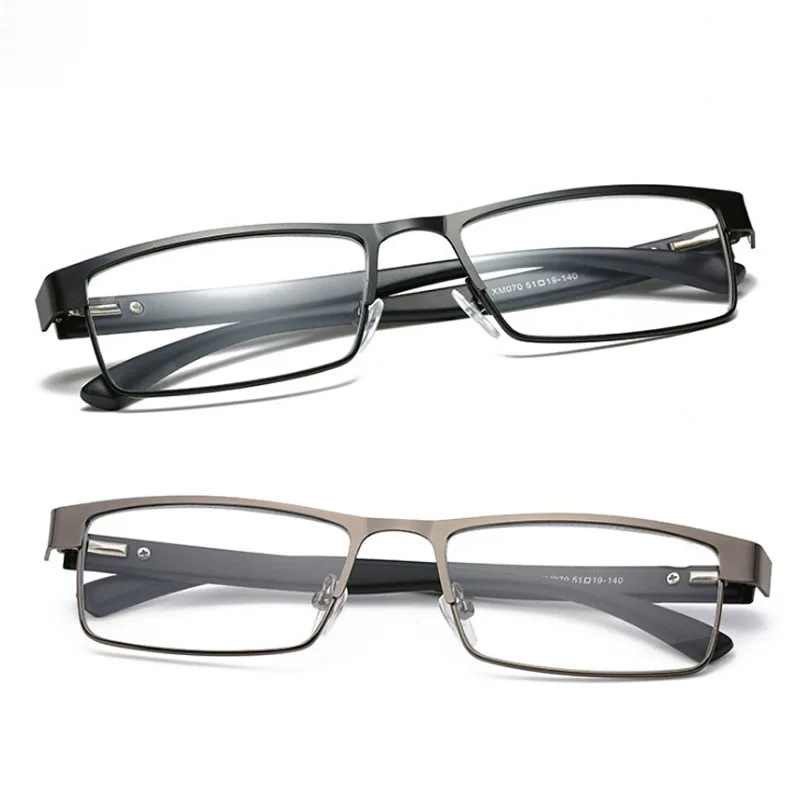 

iboode Men Titanium Alloy Reading Glasses Non Spherical 12 Layer Coated Lenses Retro Business Hyperopia Prescription Eyeglasses