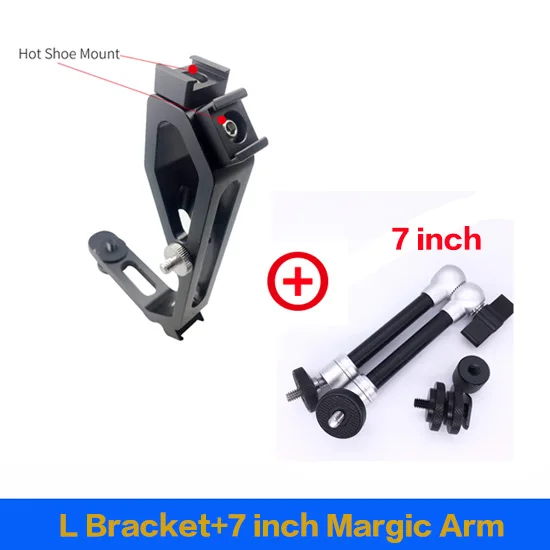 L кронштейн с 3 Горячий башмак крепление ручка magic arm для gimbal прикрепить монитор микрофон zhiyun кран 2/MOZA/feiyu/Dji Ronin S Аксессуары - Цвет: Золотой