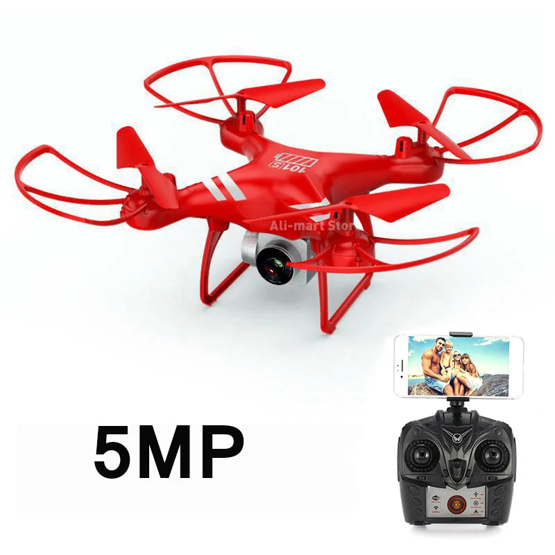 Red 5MP camera KY101S Радиоуправляемый Дрон wifi FPV с широкоугольной HD камерой, удерживающий высоту Безголовый Радиоуправляемый квадрокоптер Дрон с большим временем полета VS JJRC H37 - Цвет: Red 5MP camera