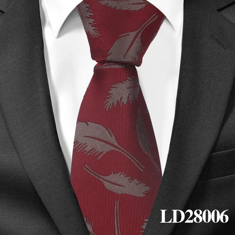 LD28006 Модные цветочные галстуки для мужчин, обтягивающие мужские галстуки, Свадебные Галстуки для жениха, галстук-платок из полиэстера, жаккардовый тонкий галстук Vestidos - Цвет: LD28006