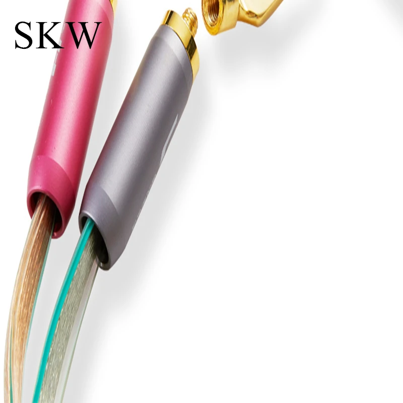 SKW HIFI аудио кабель с Spade teminals 24 K позолоченный для Amplifie домашний кинотеатр колонки