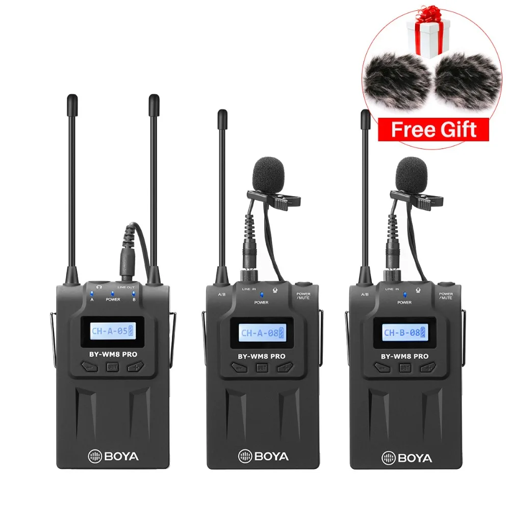 BOYA BY WM8 Pro Двухканальный UHF Беспроводной микрофон Камера видео интервью Mic 2