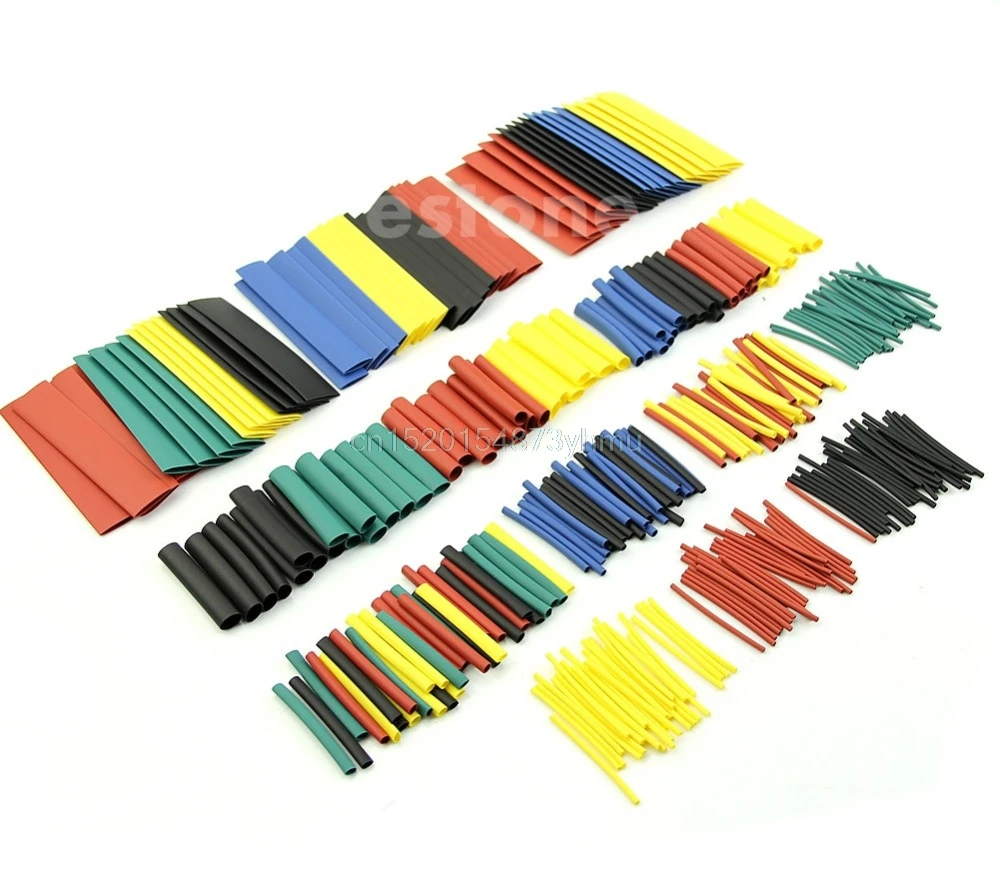 

328 Pcs 8 Sizes Assorted Heat Shrink Tube Tubing Wrap Sleeve 5 Colors New