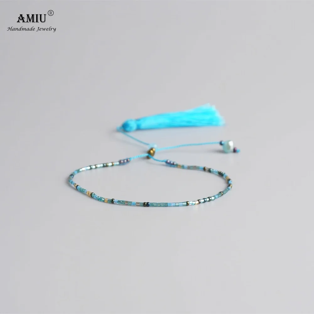 AMIU ручной работы MIYUKI браслет из бисера прекрасные популярные кисточки счастливые браслеты и браслеты для женщин и мужчин браслеты из бисера