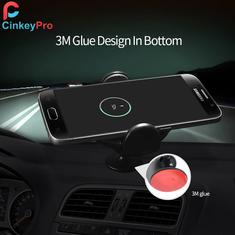CinkeyPro QI Беспроводной автомобиля Зарядное устройство для iPhone 8 10 X samsung S8
