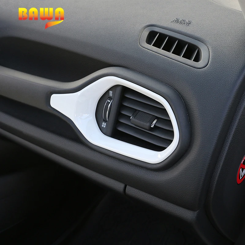 

BAWA Car ABS Interior Mouldings Air outlet Decoration Frame for Jeep Renedage 2016-2017 Air Conditioning Frame