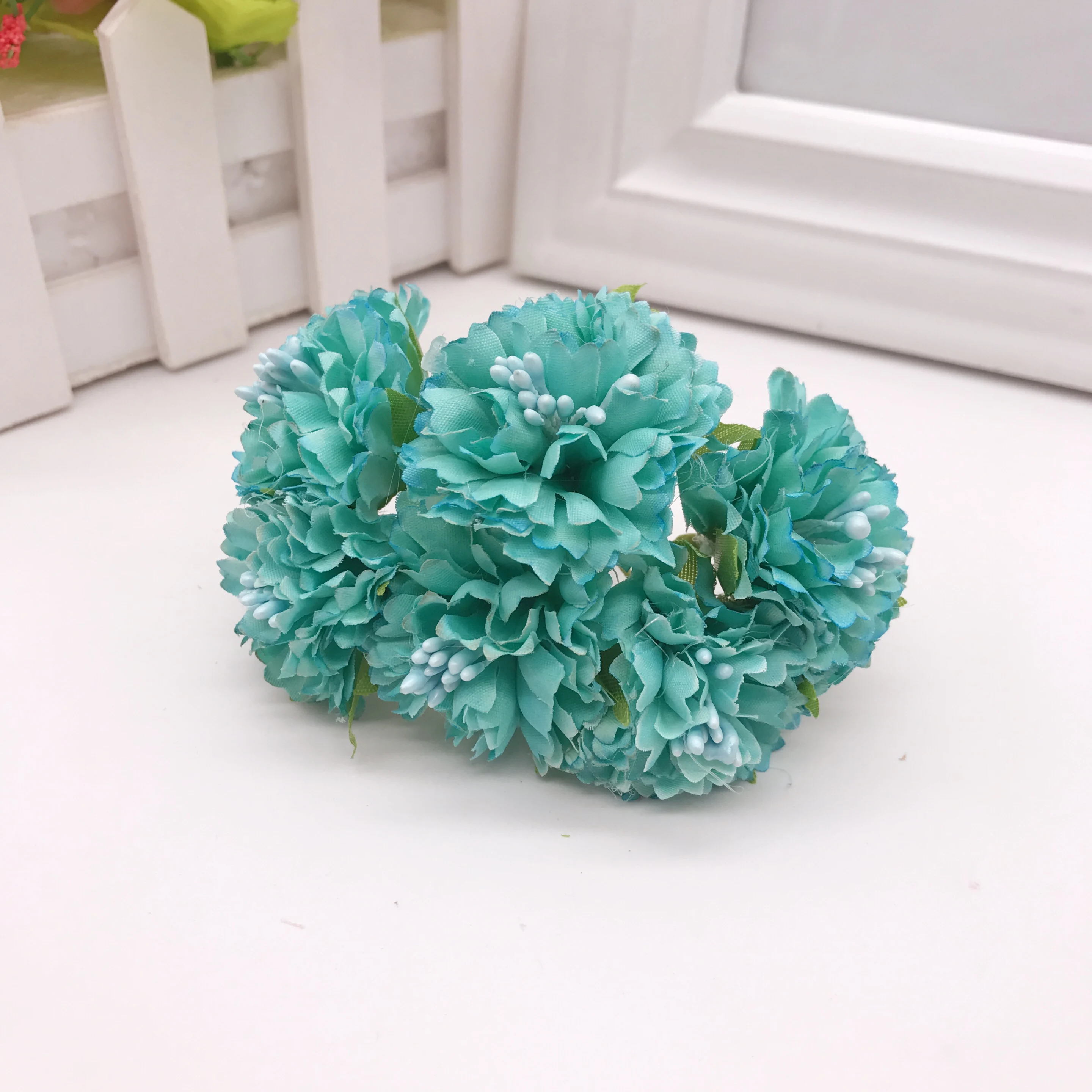 Фото Marigold, 6 шт./букет, 4 см, мини-Маргаритки, букет, искусственный цветок, свадебное украшение, «сделай сам», ремесло, аксессуары для украшения дома №4