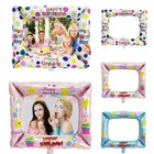 Воздушные шары из алюминиевой фольги для дня рождения, фоторамка, реквизит для фотографий, декорация для детского дня рождения, фотобудка для детей и взрослых