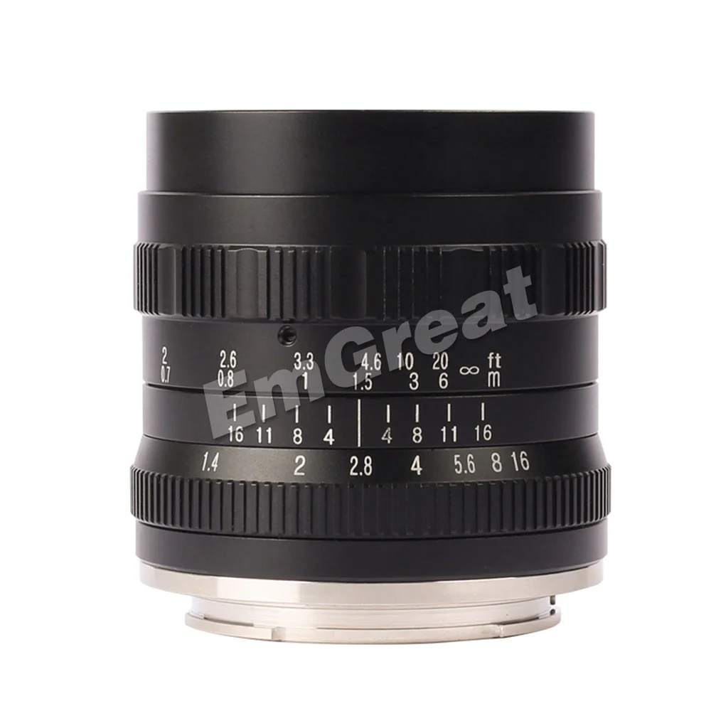 Brightin Star 50 мм F1.4 объектив с большой диафрагмой ручной сумкой для Sony E-mount Fuji / M4/3