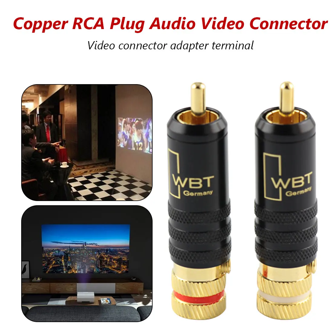 Позолоченный медный RCA штекер прочный WBT Разъем винты пайки Блокировка Аудио Видео штекер красный+ белый