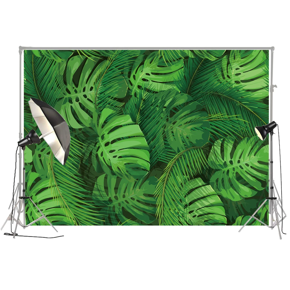 Spring background Green Tropical rainforest plant leaves safari backdrops for photography Photo Booth Props LW-1145 | Электроника