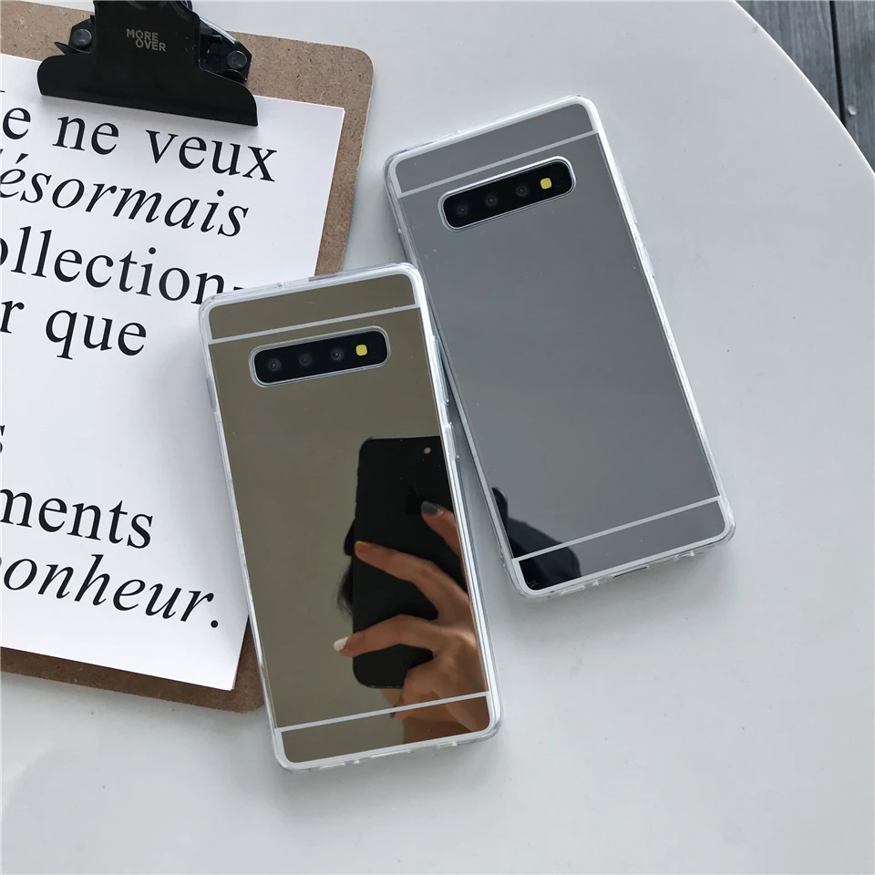 Роскошный мягкий зеркальный чехол для телефона для samsung Galaxy M10 M20 A10 A30 A50 A70 A40 S10 Lite Plus A6 A8 A7 A9 J4 J6 J8 чехол тонкий