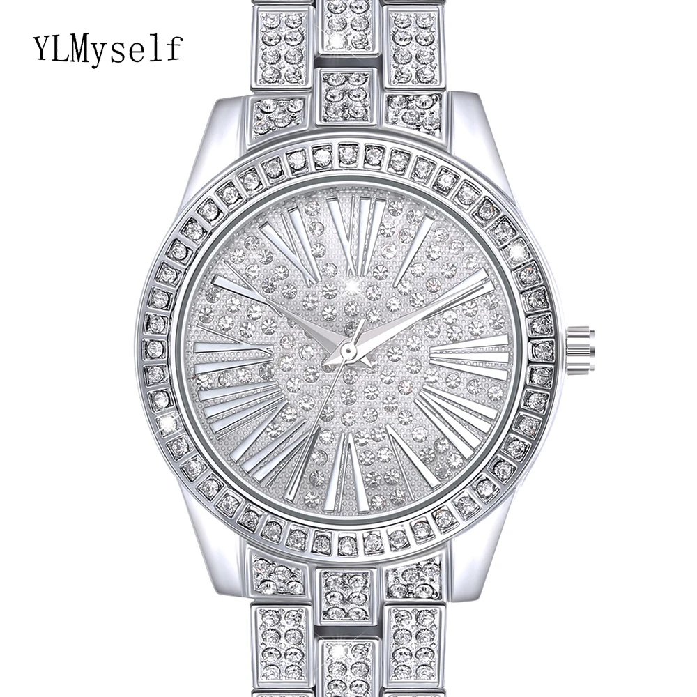 new high quality ladies bracelet watch top brand luxury gold color crystal stone watches for women quartz