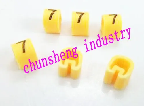 Коробка EC 0,5 0,75 1,0 1,5 2,5 4,0 6,0 8,0 10 16mm2 10 разное количество 0123456789 Кабельные маркеры желтый цвет комплект