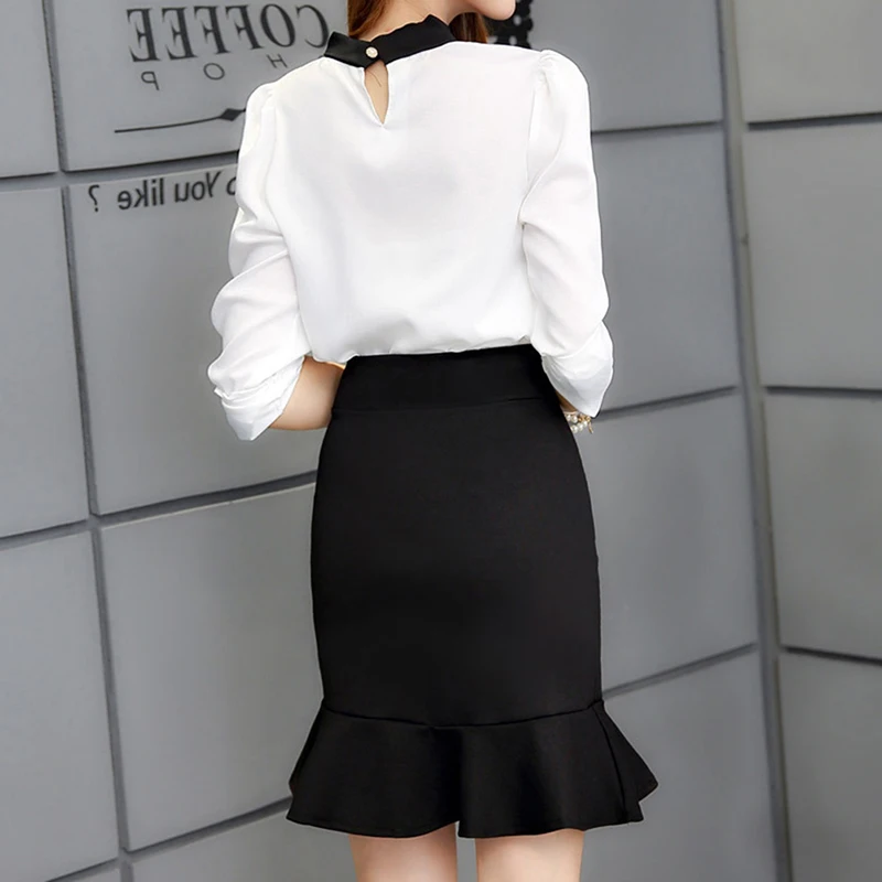 

ruffle slim fish tail skirt step skirt 2019 spring and summer female high waist slim hip skirt bust skirt