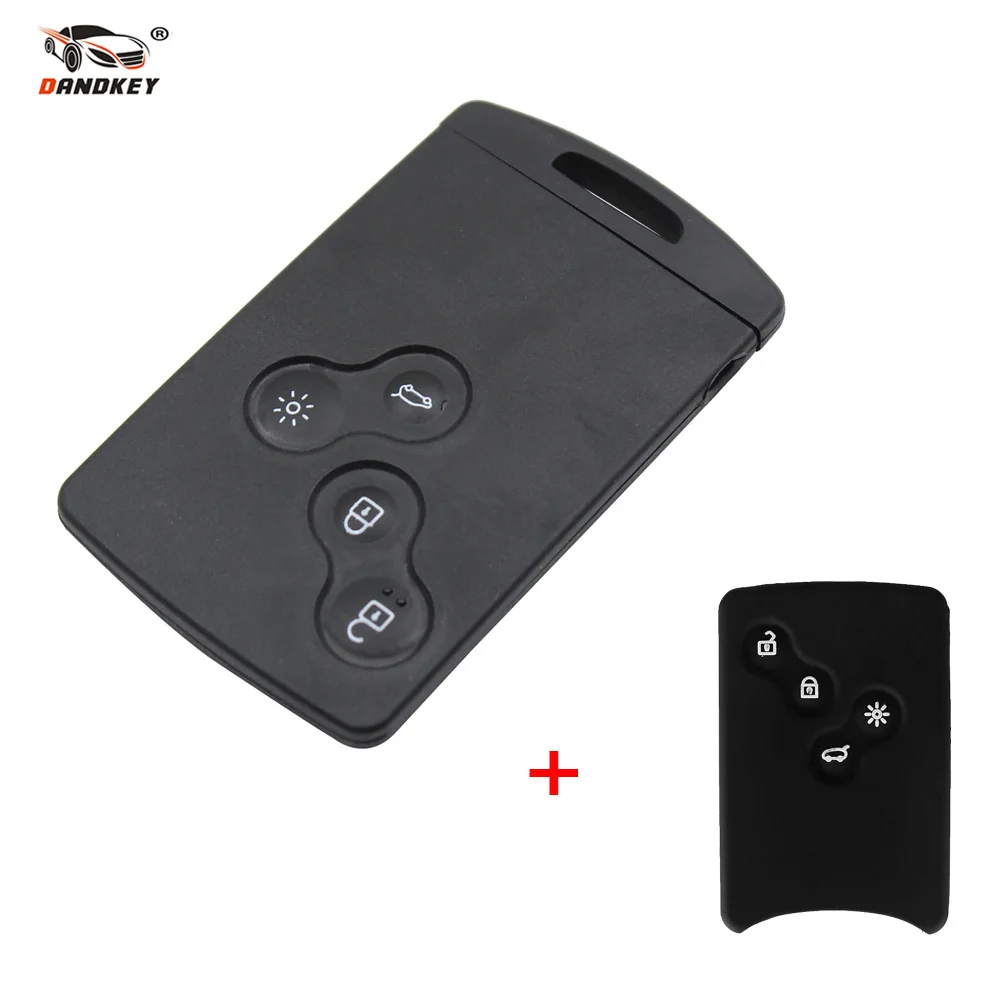 Dandkey пульт 4 смарт карта с кнопками карты ключ чехол для RENAULT коврик машины