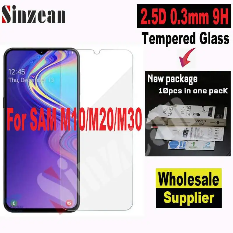 Sinzean 100 шт. для Samsung M10/M30 2.5D ультратонкое закаленное стекло Galaxy M20 прозрачная защита
