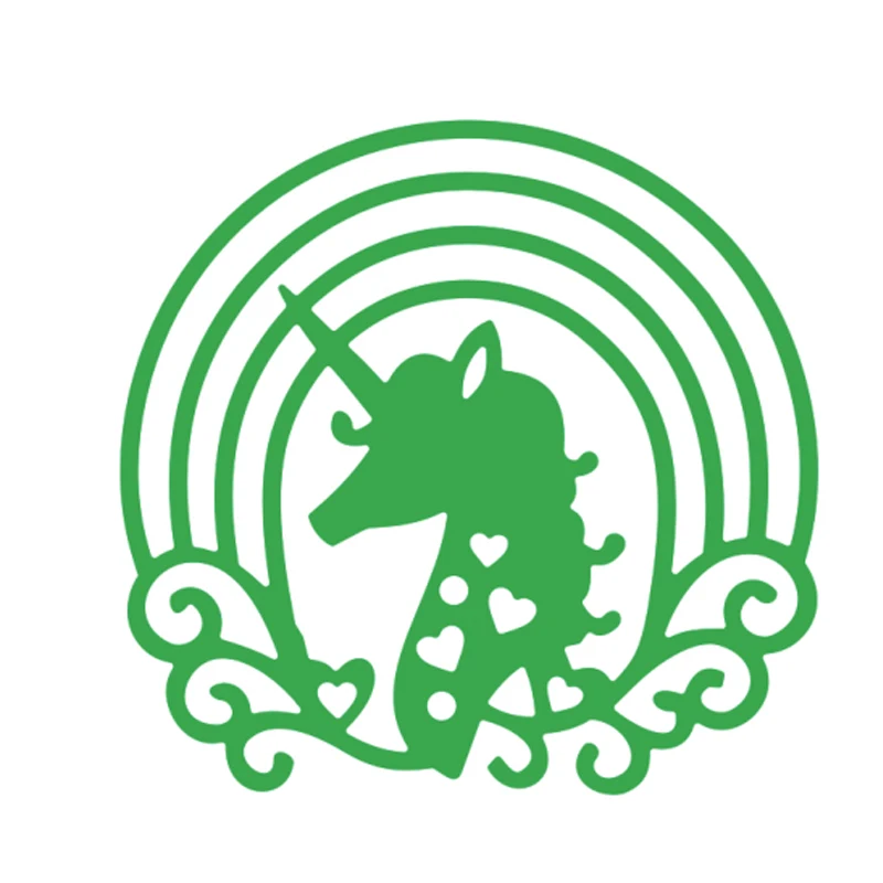 Металлический трафарет с головой единорога для рельефного украшения рельефное