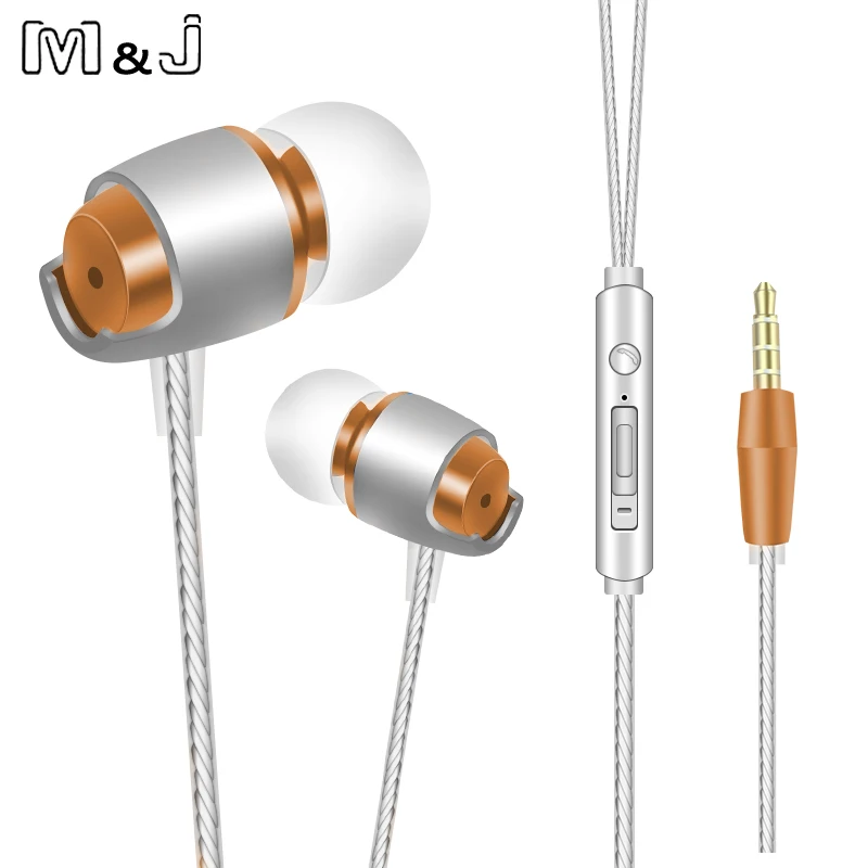 Металлические наушники M & J M16 с микрофоном внутриканальные Hi Fi вкладыши