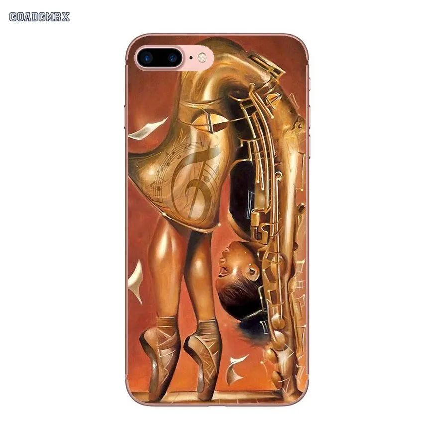 Для iPhone 6 6S 7 8 Plus X XS MAX XR 4 4S 5 5S SE 5C Мягкие прозрачные чехлы Чехлы для саксофона серии