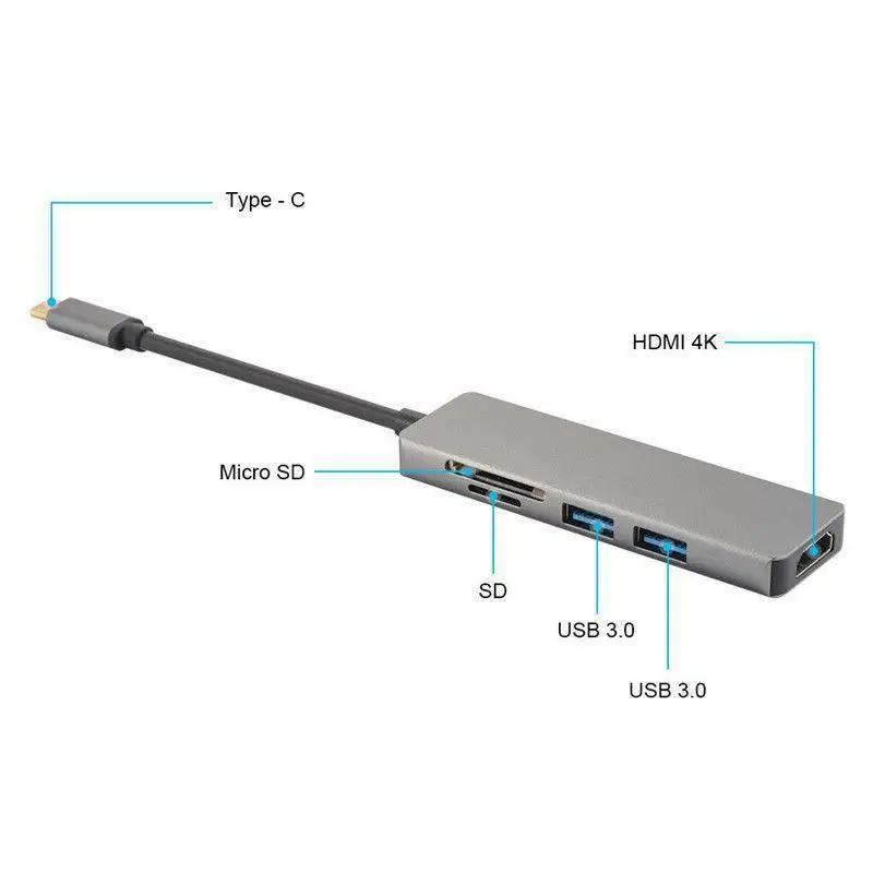 BEESCLOVER для MacBook Pro концентратор Thunderbolt 3 док-станция USB C концентратор USB C к HDMI адаптер USB C многофункциональный адаптер r19