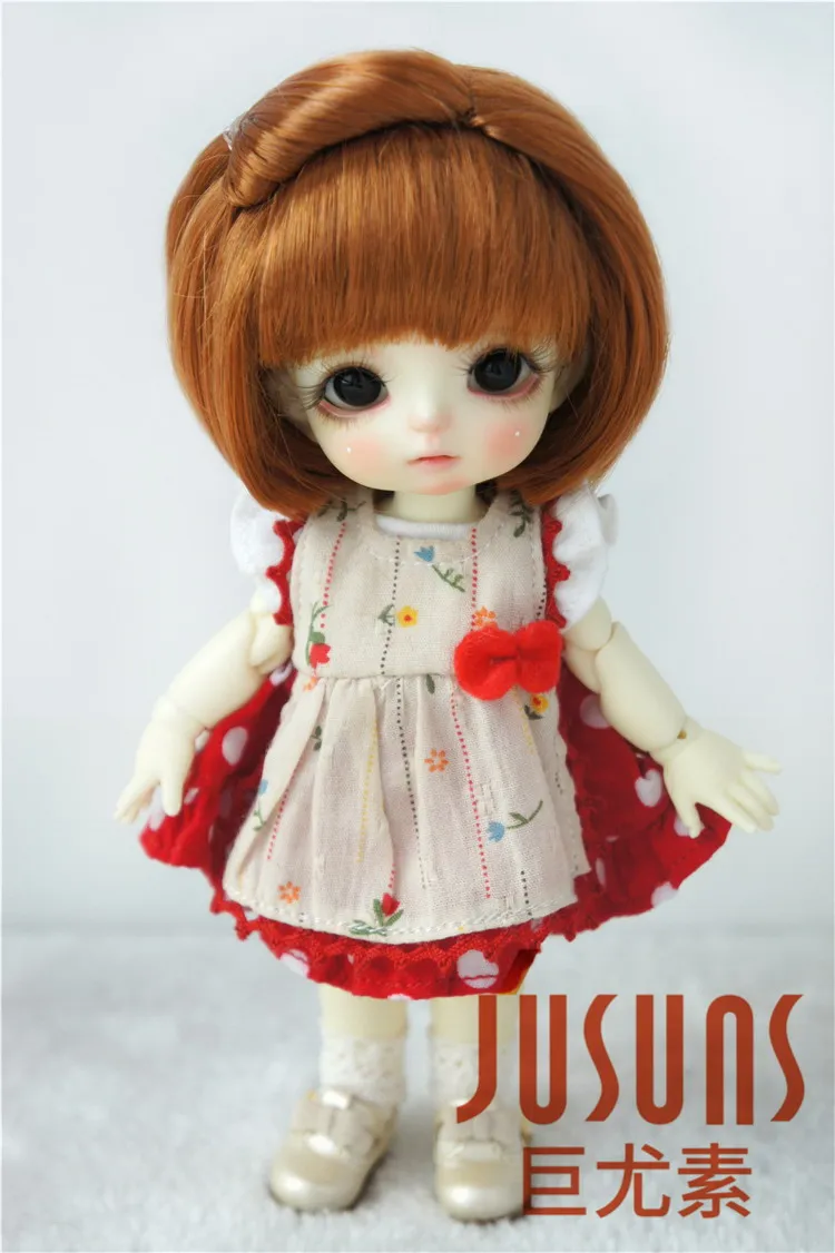 5-6inch LightCarrot8 JD477 1/8 1/6 Прекрасный Средний БОБО пони BJD парик Размер 5-6 дюймов 6-7 дюймов мягкий синтетический мохер кукольные Парики Модные кукольные аксессуары - Цвет: 5-6inch LightCarrot8