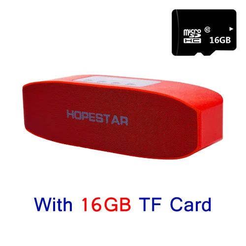 HOPESTAR H11 Bluetooth беспроводной динамик Hifi Саундбар двойной бас стерео Поддержка USB TF AUX FM с зарядным устройством для телефона - Цвет: Red With 16GB Card